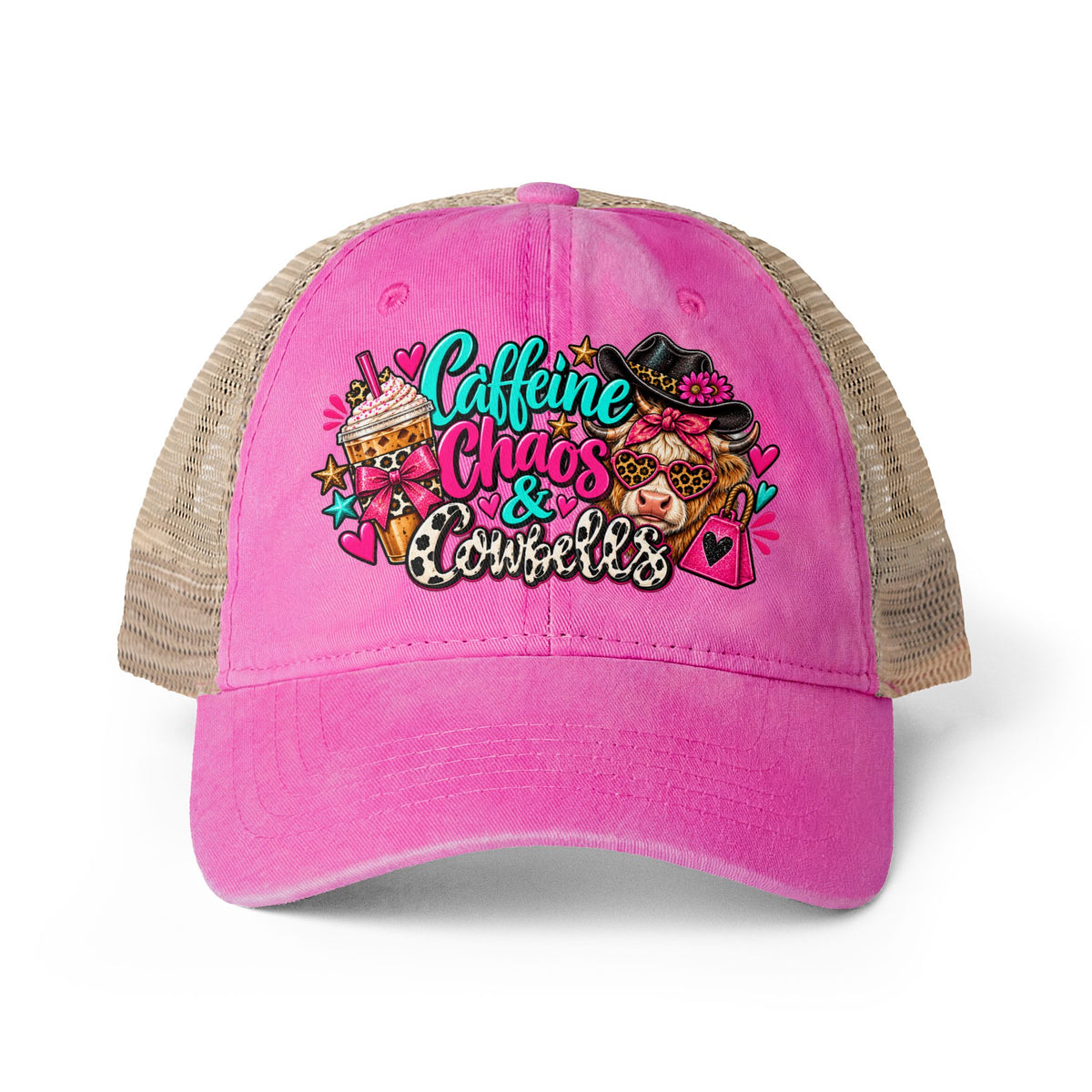 Caffeine Chaos & Cowbells | Funny Western Cowgirl Design