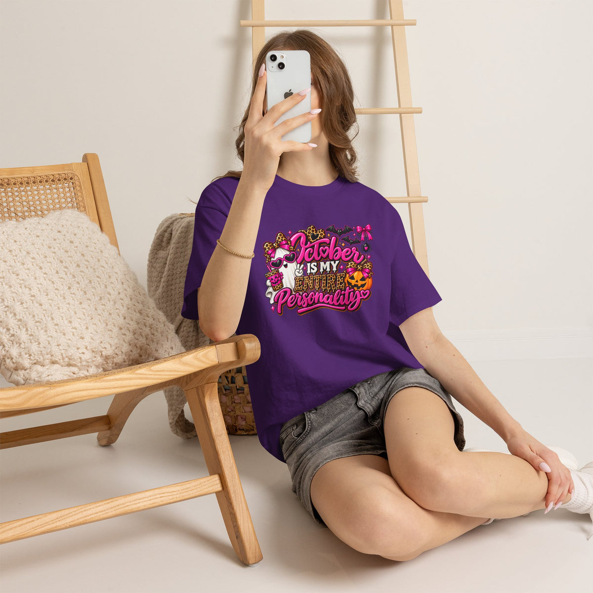 October Is My Entire Personality T-Shirt | Cute Pink Halloween Shirt
