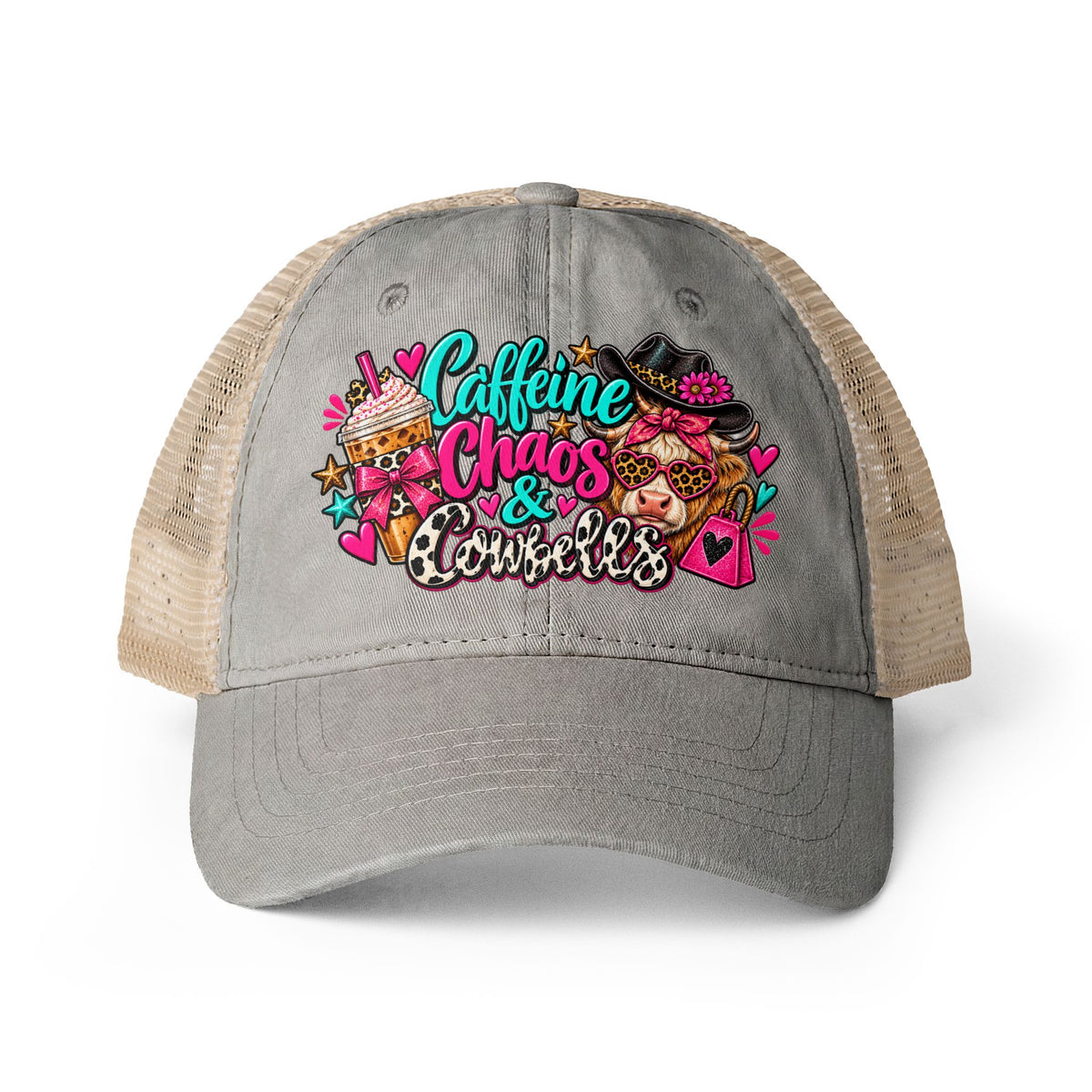 Caffeine Chaos & Cowbells | Funny Western Cowgirl Design