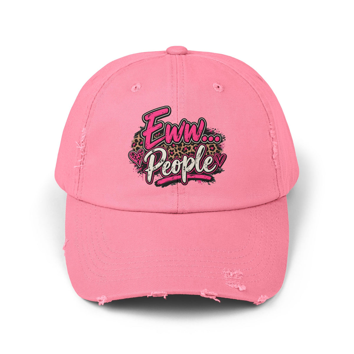 Eww... People Funny Gen X Hat | Sarcastic Pink Leopard Cap