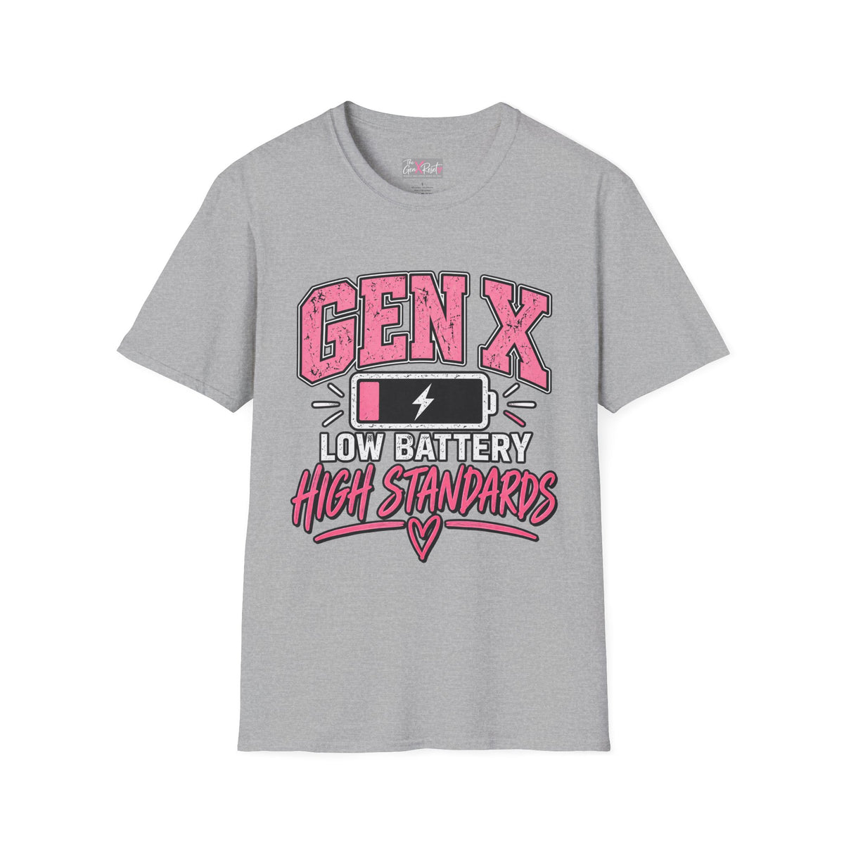 Funny Gen X Low Battery High Standards T-Shirt | Gen X Gift