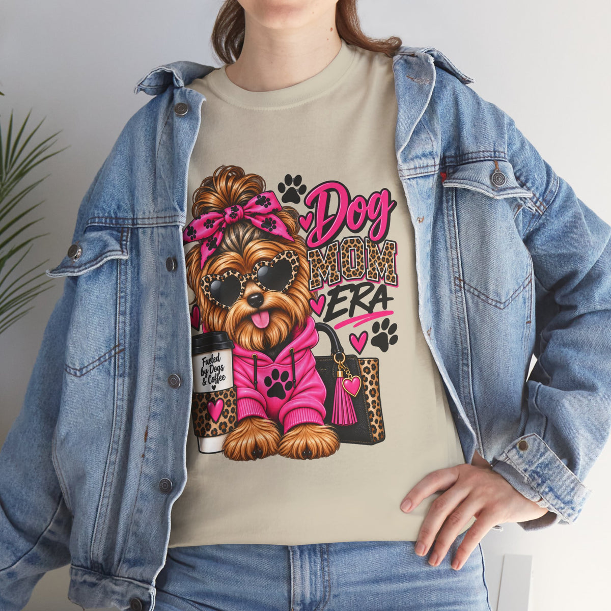 Dog Mom Era T-Shirt | Funny Dog Mom Shirt | Cute Dog Lover Gift | Pink Leopard Pet Mom Tee