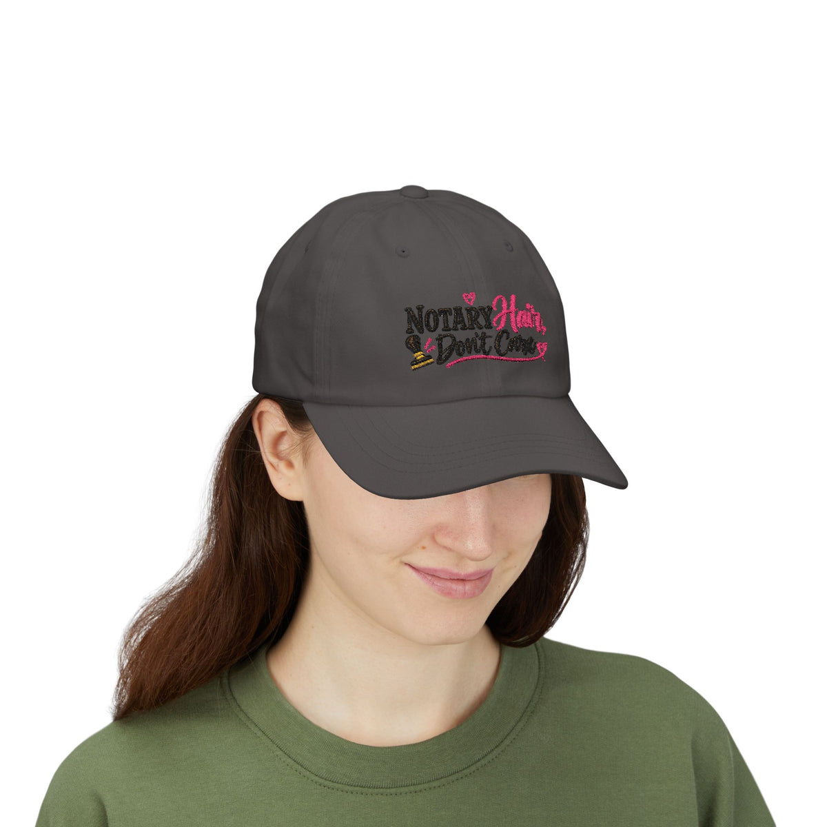Notary Hair Don't Care Embroidered Hat | Funny Notary Public Cap