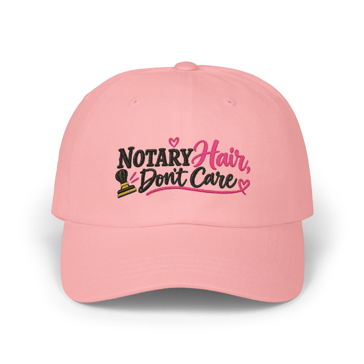 Notary Hair Don't Care Embroidered Hat | Funny Notary Public Cap