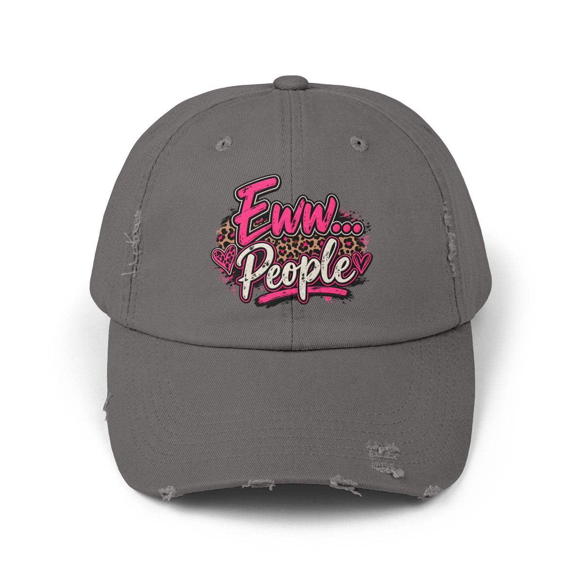 Eww... People Funny Gen X Hat | Sarcastic Pink Leopard Cap
