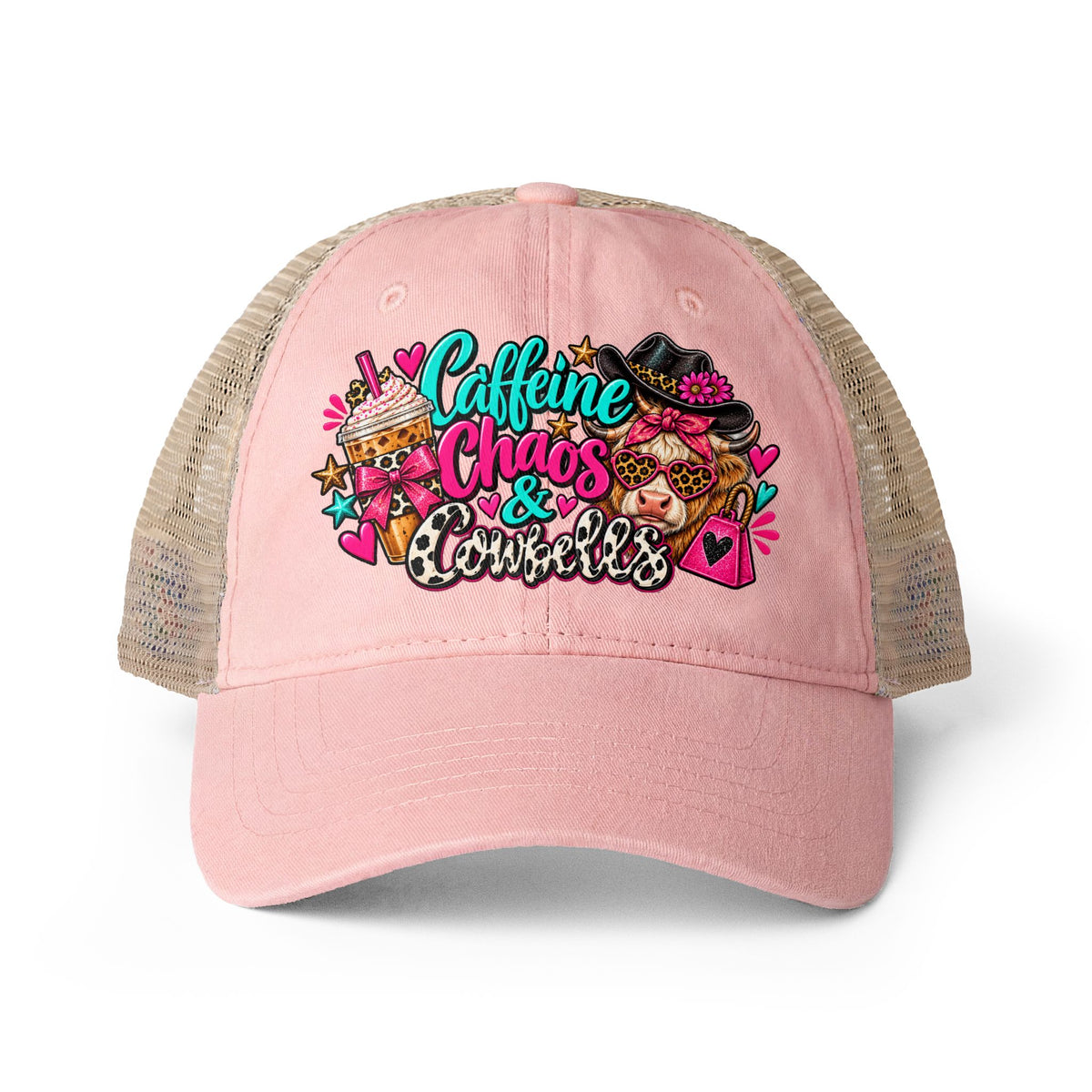 Caffeine Chaos & Cowbells | Funny Western Cowgirl Design