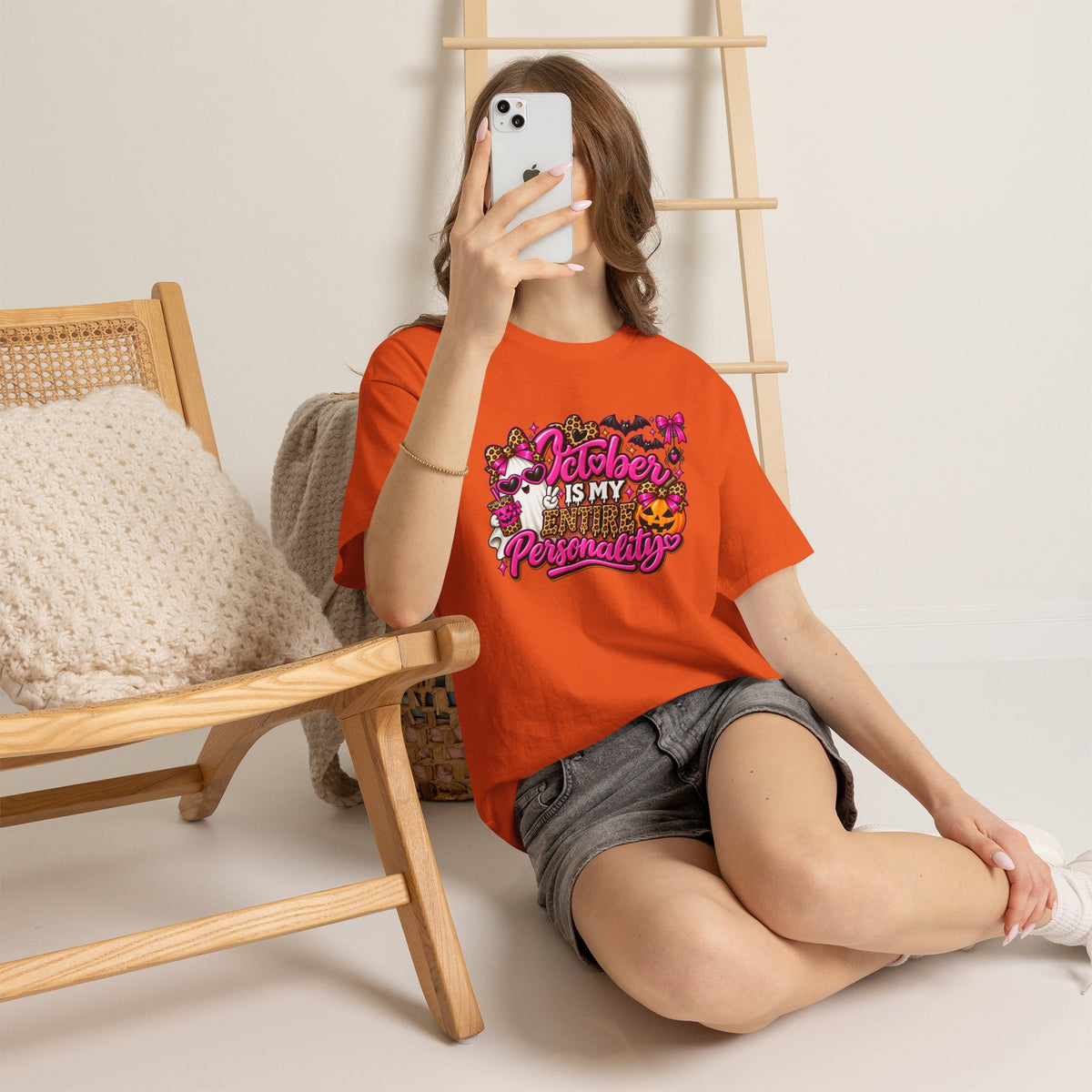 October Is My Entire Personality T-Shirt | Cute Pink Halloween Shirt