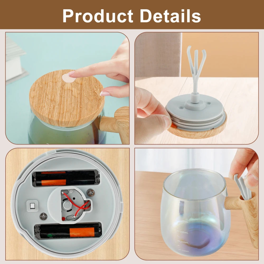 Glass Self Stirring Mug