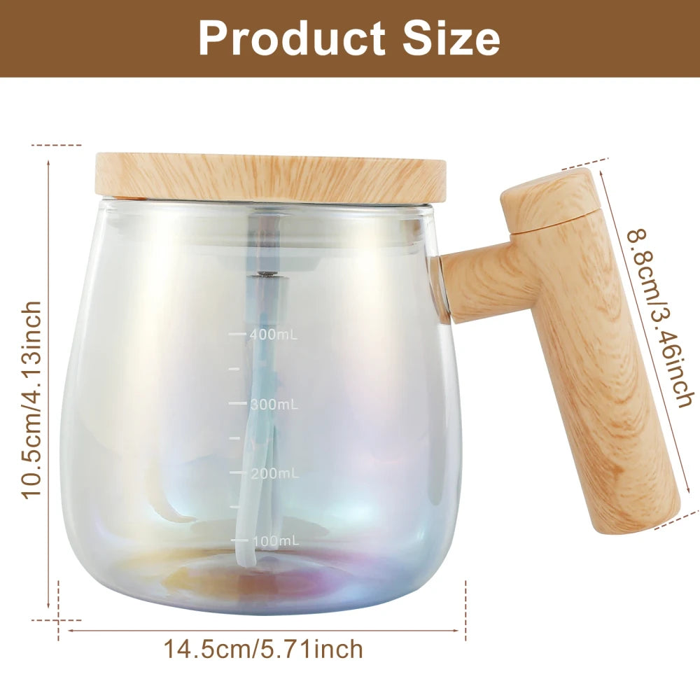 Glass Self Stirring Mug