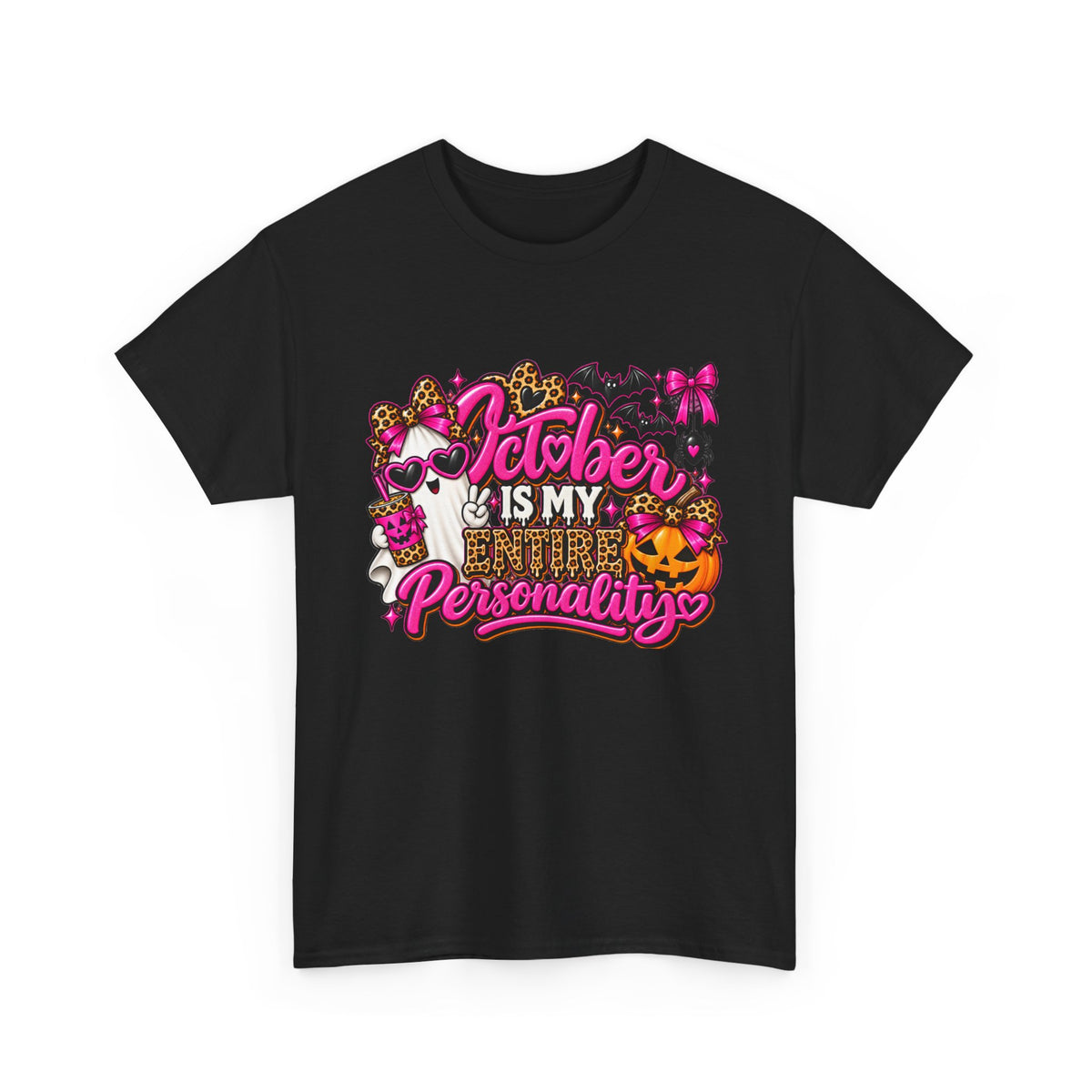 October Is My Entire Personality T-Shirt | Cute Pink Halloween Shirt