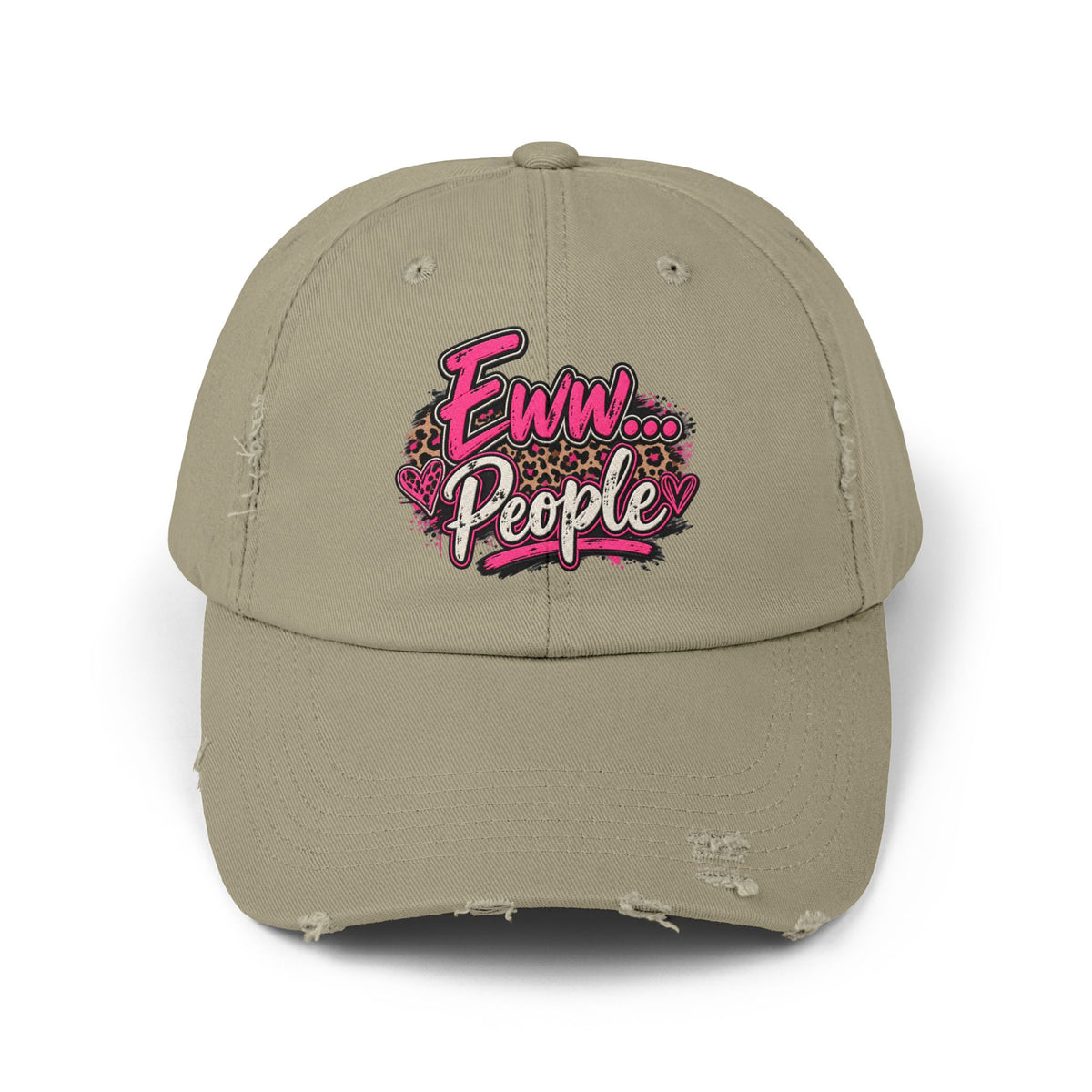 Eww... People Funny Gen X Hat | Sarcastic Pink Leopard Cap