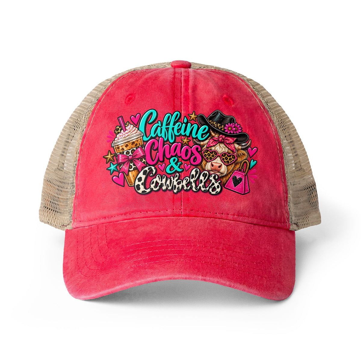 Caffeine Chaos & Cowbells | Funny Western Cowgirl Design
