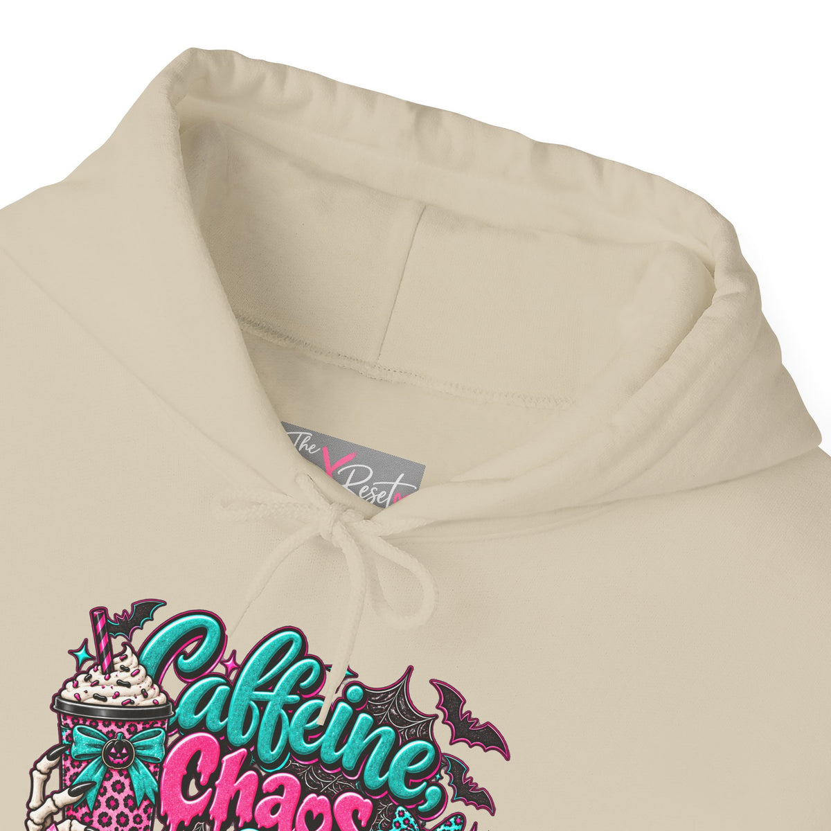 Caffeine Chaos & Cowbells Hoodie | Funny Cow Print Western Sweatshirt