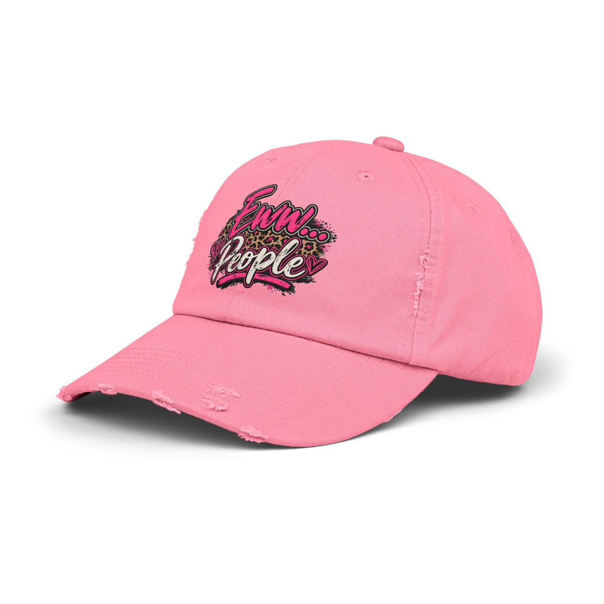 Eww... People Funny Gen X Hat | Sarcastic Pink Leopard Cap