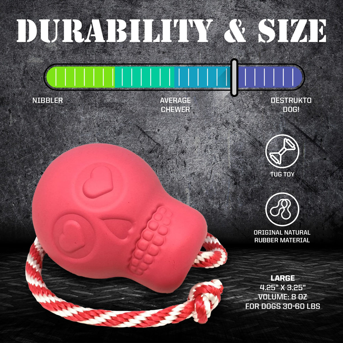Power Chewer Skull Dog Toy – Treat Dispenser & Tug Toy
