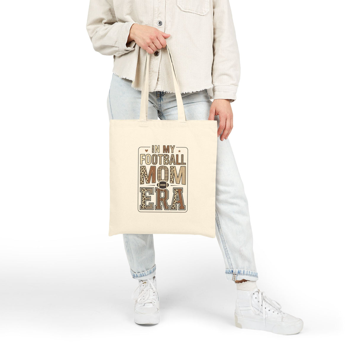 Football Mom Canvas Tote | Tailgate Season, Sideline Game Day