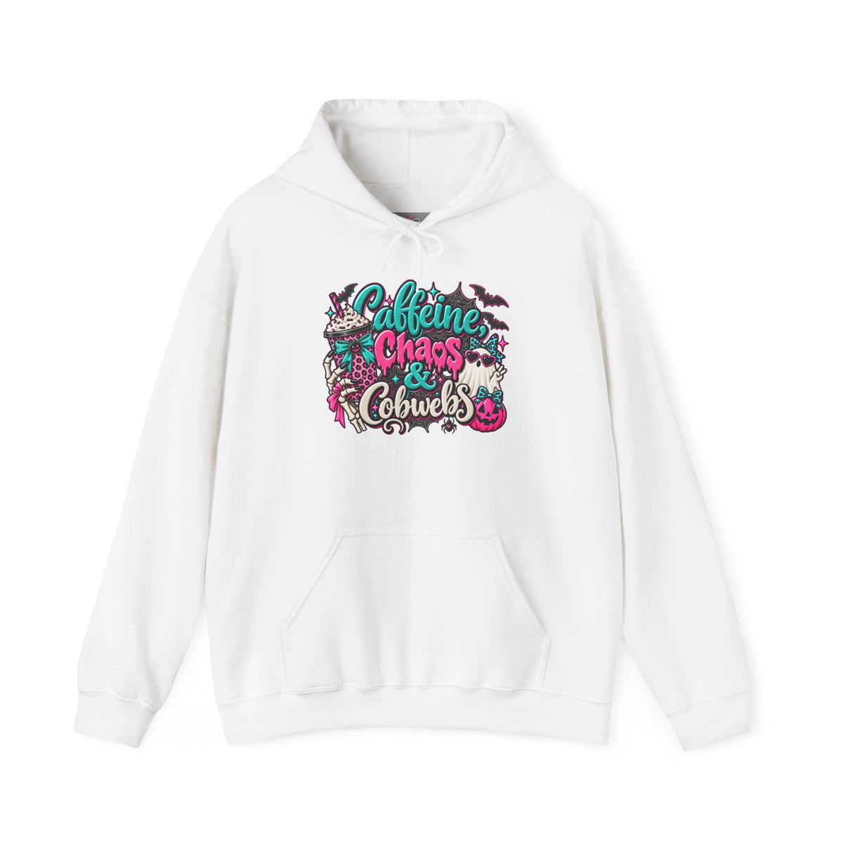Caffeine Chaos & Cowbells Hoodie | Funny Cow Print Western Sweatshirt