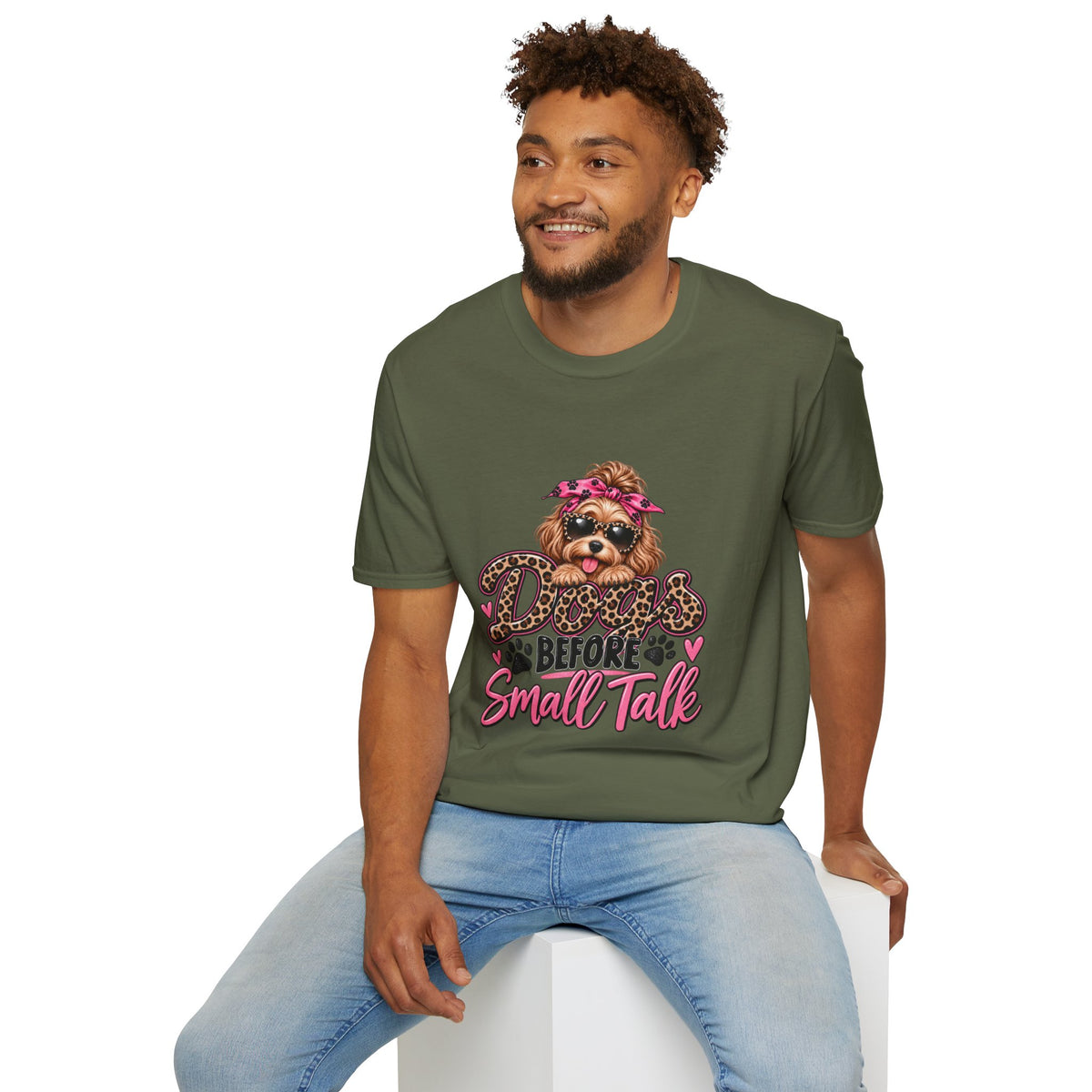 Dogs Before Small Talk T-Shirt | Funny Dog Lover Shirt | Cute Pet Mom Tee