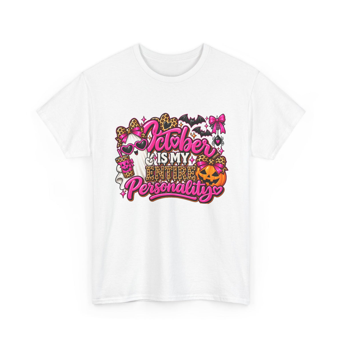 October Is My Entire Personality T-Shirt | Cute Pink Halloween Shirt
