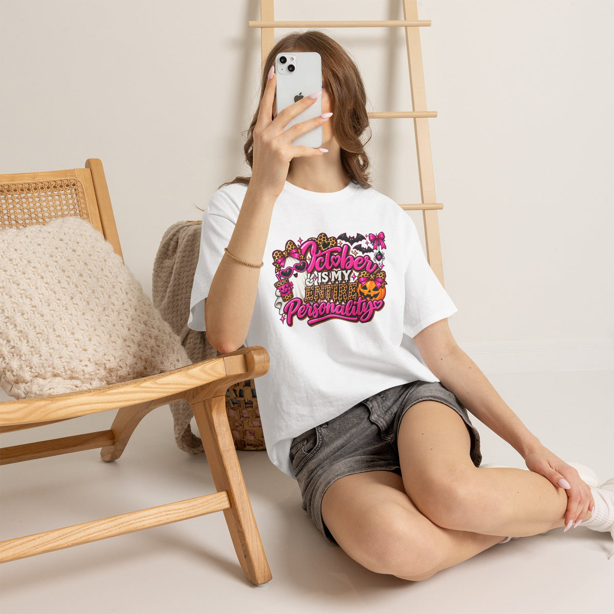 October Is My Entire Personality T-Shirt | Cute Pink Halloween Shirt