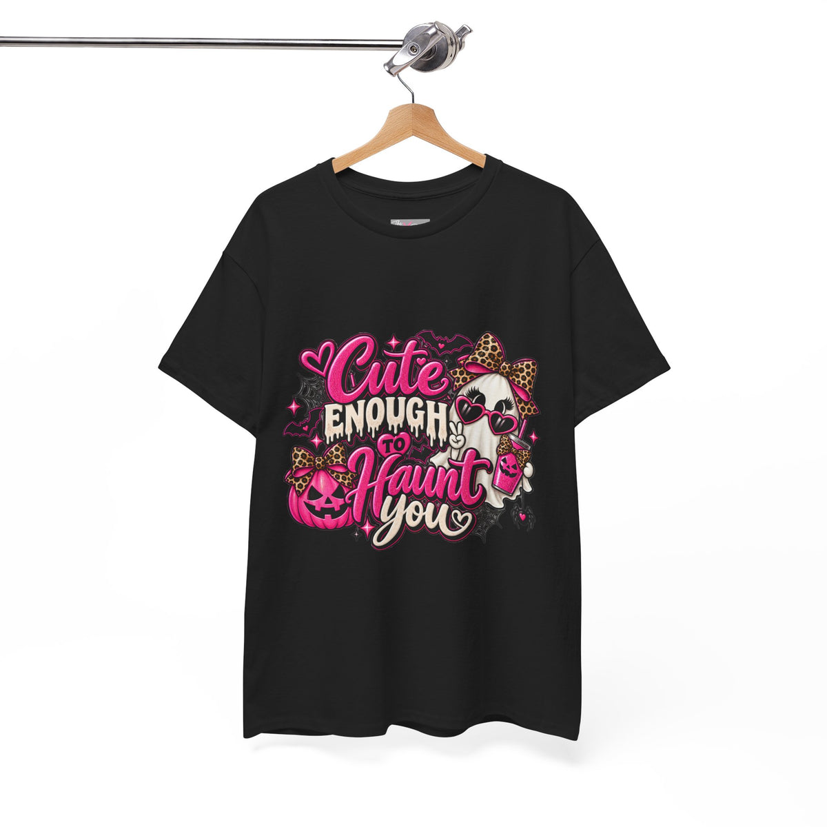 Cute Enough to Haunt You Halloween T-Shirt | Pink Spooky Tee