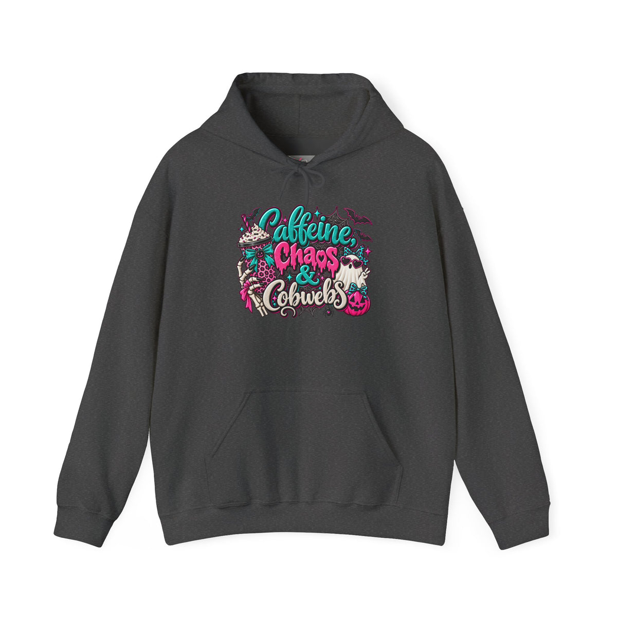 Caffeine Chaos & Cowbells Hoodie | Funny Cow Print Western Sweatshirt