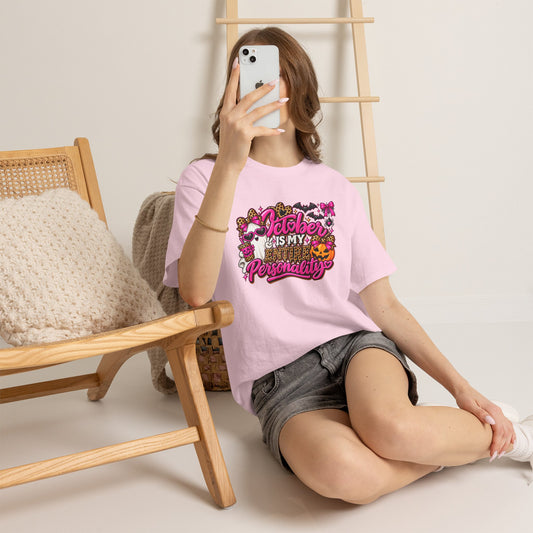 October Is My Entire Personality T-Shirt | Cute Pink Halloween Shirt