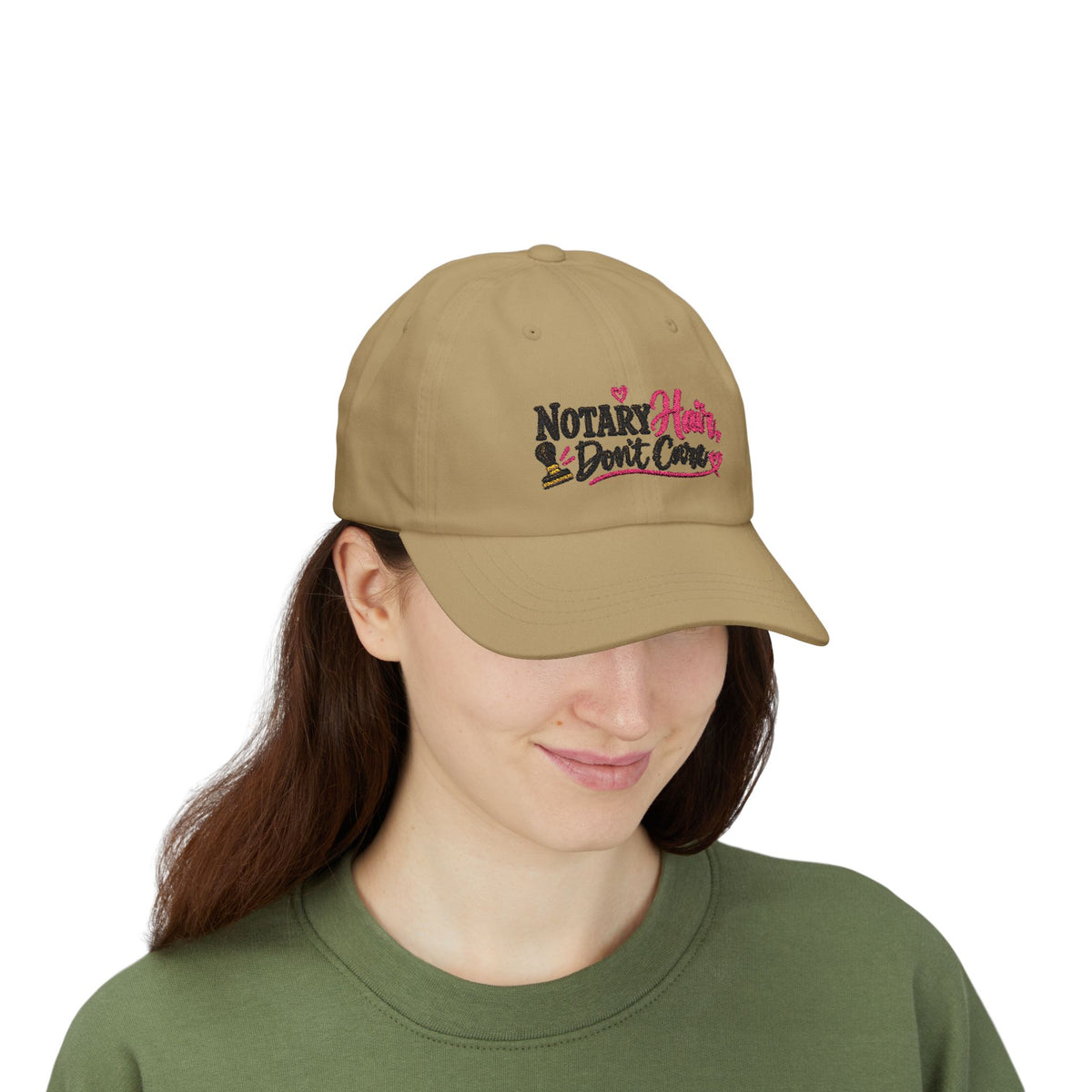 Notary Hair Don't Care Embroidered Hat | Funny Notary Public Cap