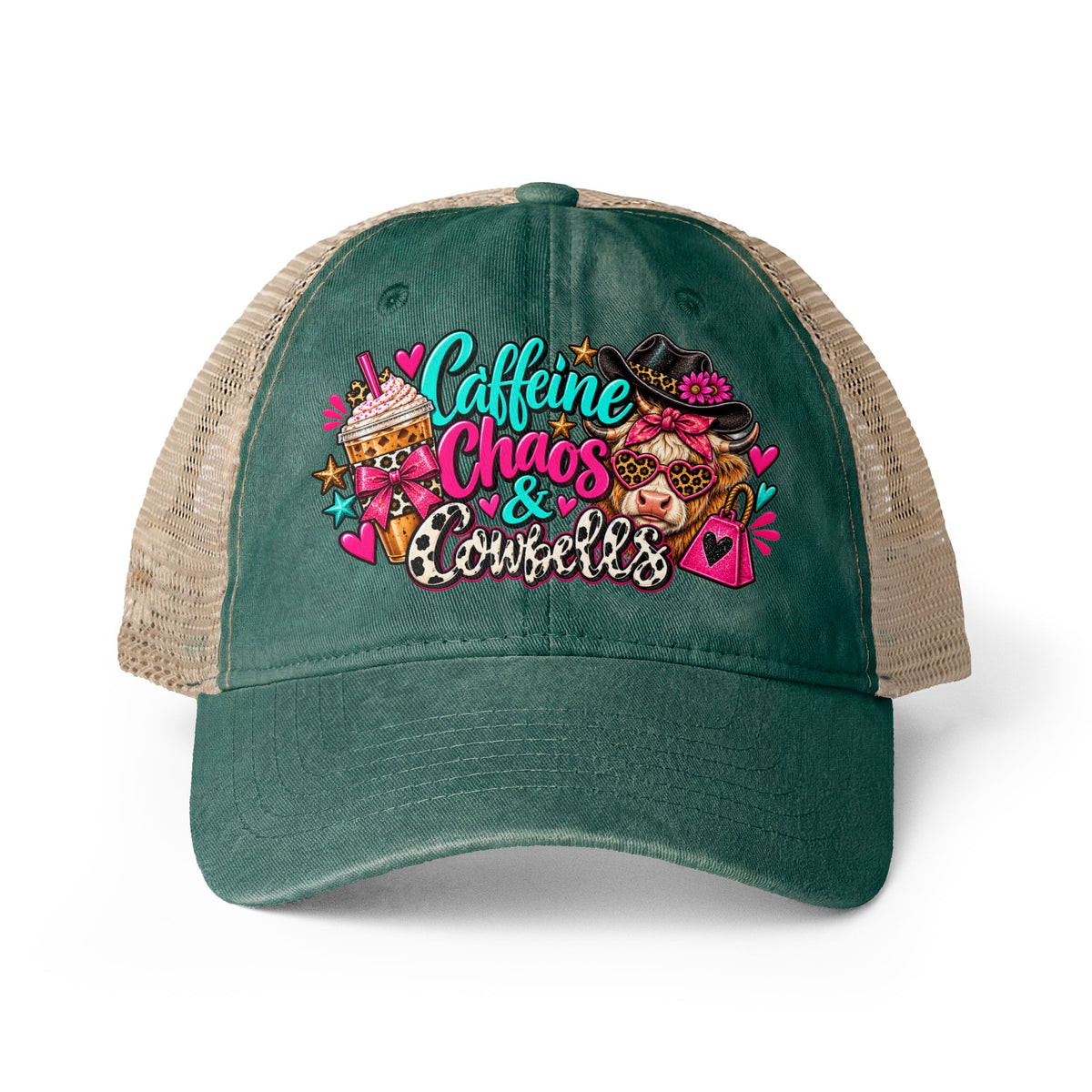 Caffeine Chaos & Cowbells | Funny Western Cowgirl Design