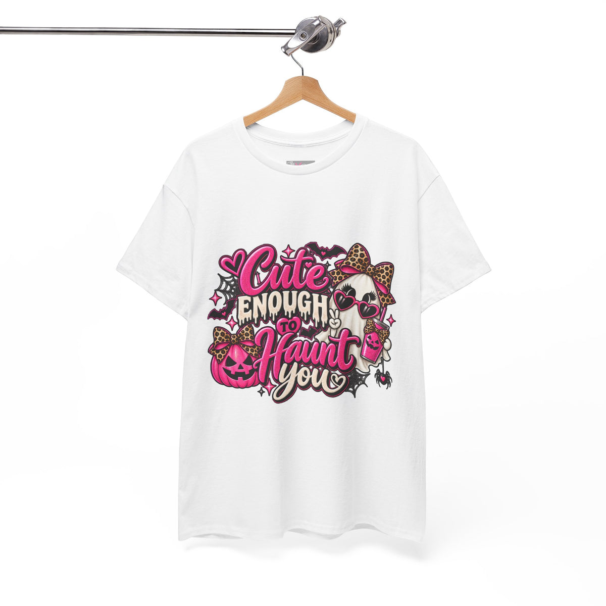 Cute Enough to Haunt You Halloween T-Shirt | Pink Spooky Tee