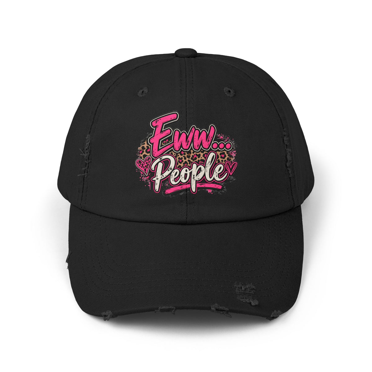 Eww... People Funny Gen X Hat | Sarcastic Pink Leopard Cap