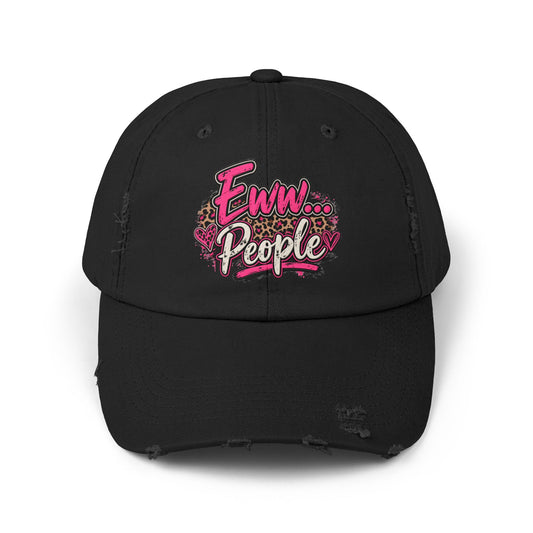 Eww... People Funny Gen X Hat | Sarcastic Pink Leopard Cap