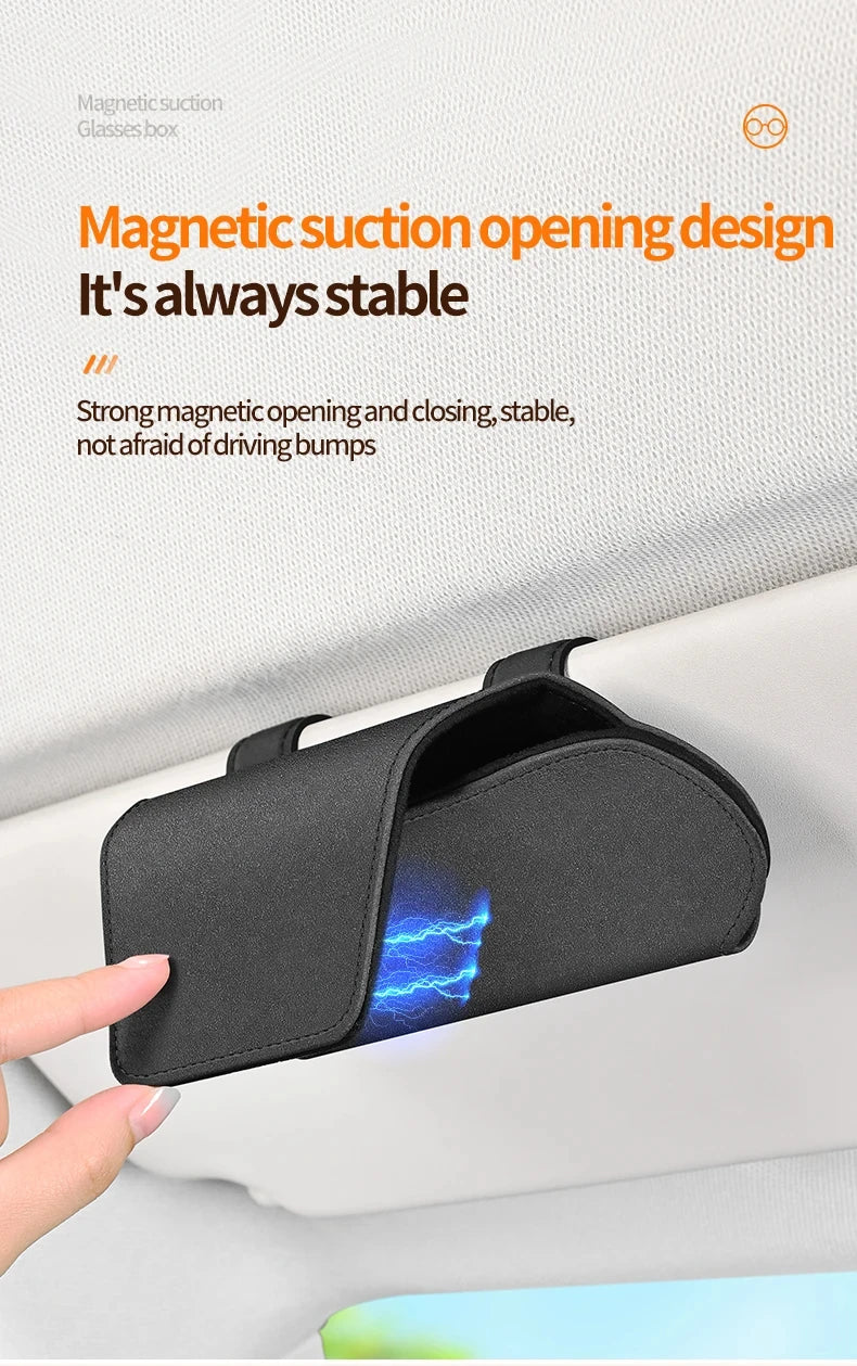 ✨ Magnetic Sun Visor Sunglasses Holder | Sleek Car Organizer