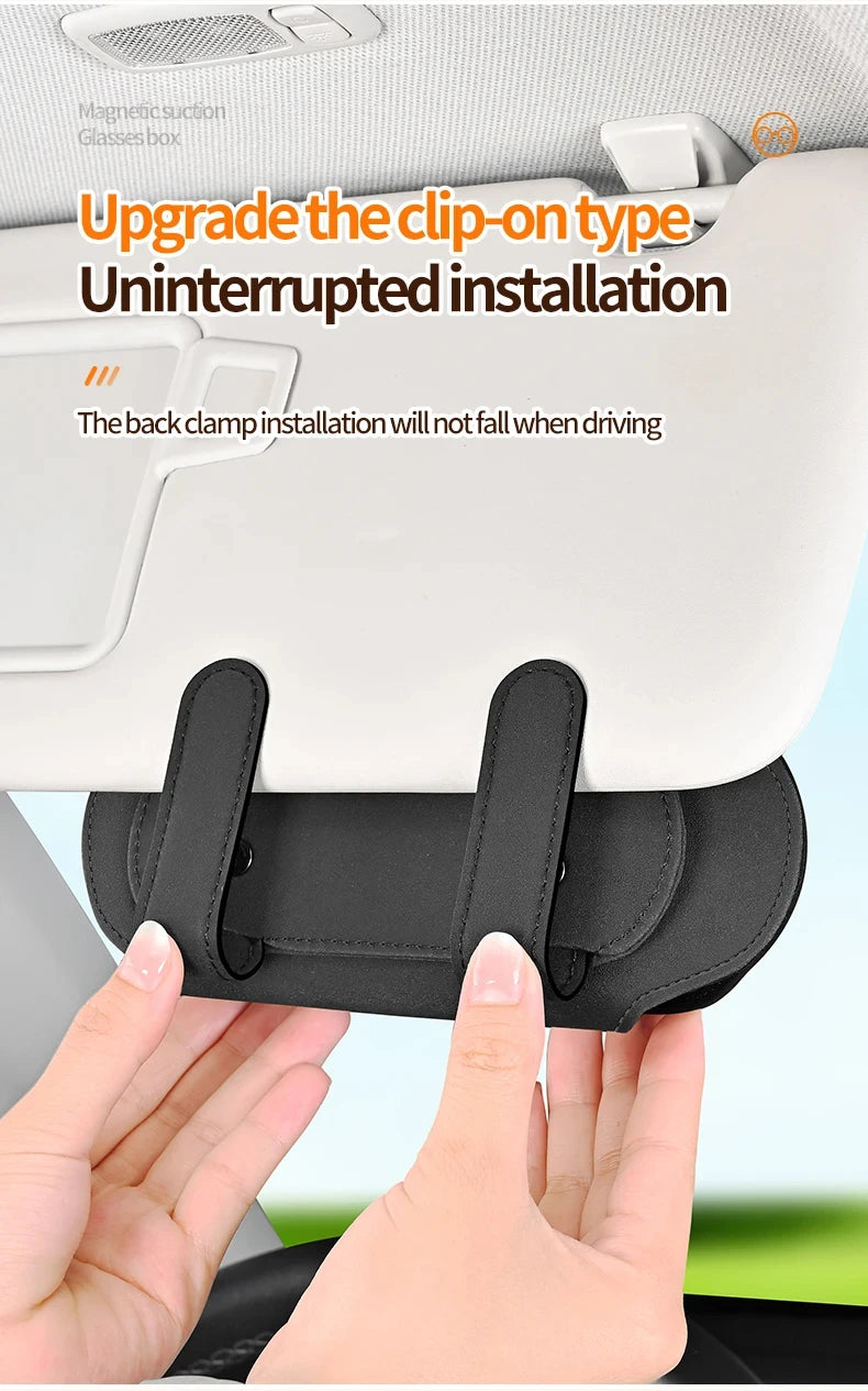✨ Magnetic Sun Visor Sunglasses Holder | Sleek Car Organizer