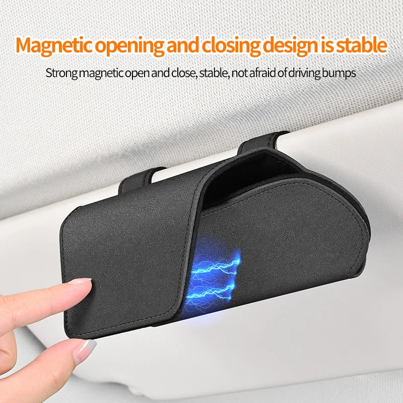 ✨ Magnetic Sun Visor Sunglasses Holder | Sleek Car Organizer