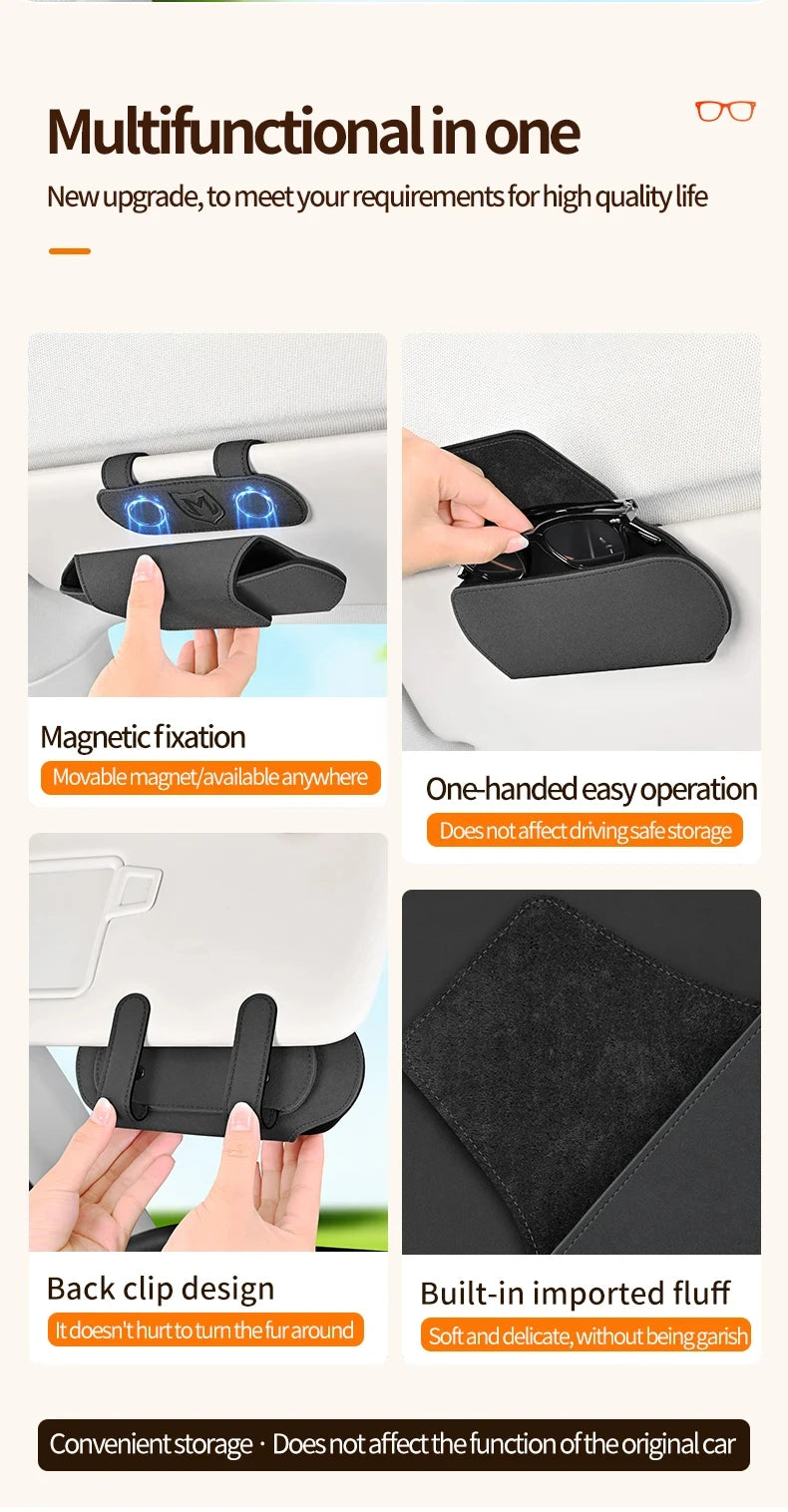 ✨ Magnetic Sun Visor Sunglasses Holder | Sleek Car Organizer