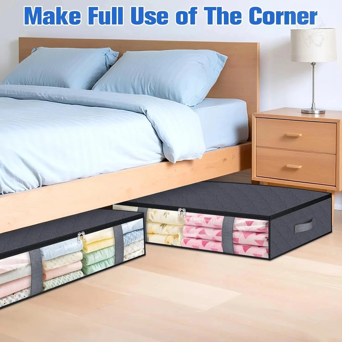 ✨ 4-Pack Under Bed Storage Organizers | Space-Saving Storage